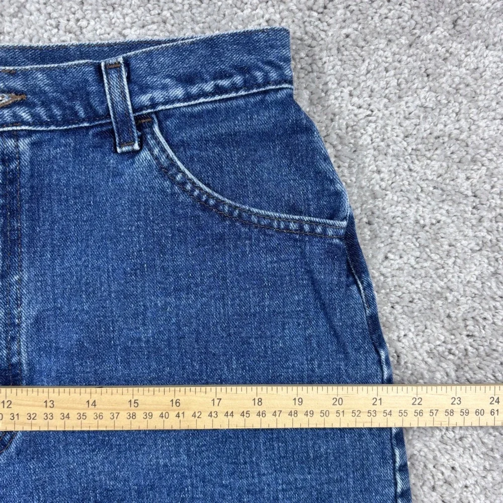 Lee Vintage High Rise Denim Shorts Medium Wash Blue 100% Cotton Size 12 35 Waist